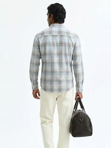 Men's Double Breasted Plaid 100% Cotton Casual Shirt Full Sleeve Turn-<b>down</b> Collar Breathable Summer Wear - Product Image 3