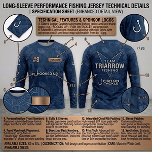 Nueva Llegada, Camisetas de Pesca de Secado Rápido, Transpirables, Resistentes al Viento, Estampadas, de Manga Larga, Diseño Personalizado, con Capucha y Cubre Rostro - Product Image 3