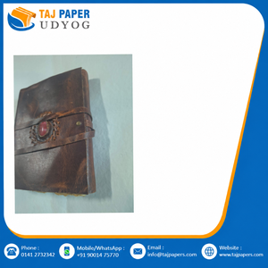 Carnet en cuir véritable avec pierre sur la couverture supérieure, qualité supérieure, fait main, couverture décorative en pierre, journal d'écriture - Product Image 6