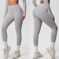 Pantalon de yoga sport décontracté ample et confortable pour femme avec logo personnalisé, couleur unie, taille haute, séchage rapide, en Spandex/Nylon avec poches
