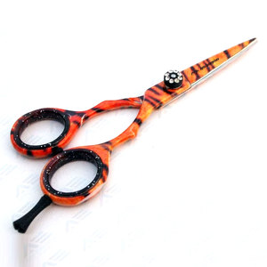 Ciseaux de coiffure pour barbier avec poignée décalée, fabriqués en acier 440C durable, ciseaux de beauté pour cheveux raides - Product Image 1