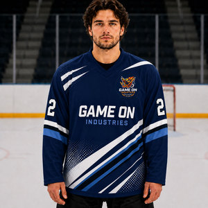Maillot de hockey sur glace en tissu mesh 100% polyester à double épaule, sublimé, avec broderie en twill - Product Image 6