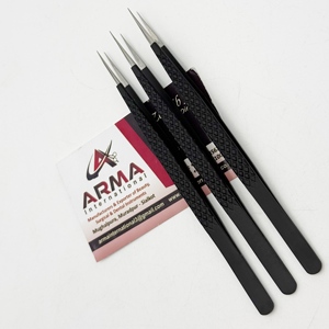 Professional Straight Eyelash Tweezer Matte Black Powder Coated Lash Extension Tweezers Sustainable Pointed Tip with Logo - Product Image 5