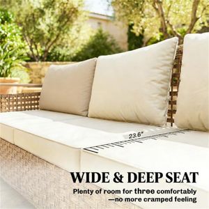 Sofá de Ratán para Exteriores, Muebles de Patio para Terraza y Balcón con un Atractivo y Elegante Diseño - Product Image 3