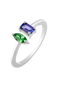 แหวนแทนซาไนต์และซาโวเรต์เงินแท้ 92.5 รุ่น KLSR-11440 - Product Image 3