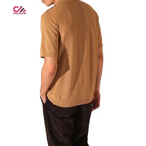 Polo tricoté personnalisé pour homme à rayures, manches courtes, décontracté, design color block, coupe classique, couleur unie, style professionnel - Product Image 4