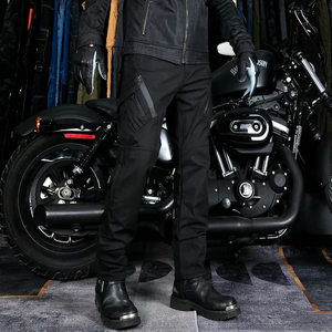 Motorcycle Leather Cordura Riding Pants with CE Removable Knee & Hip <b>Protectors</b> | Waterproof Biker Trousers | Hike Impex - Product Image 6