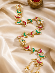 Chaîne de cheveux de mariée élégante plaquée or réglable avec embellissements de perles pour femmes, accessoire de bijoux de cheveux de mariage - Product Image 5
