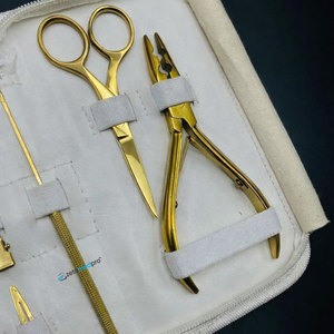 Pince à micro-perles professionnelle de haute qualité pour extensions de cheveux, plaquée or, logo personnalisé, acier inoxydable de qualité chirurgicale - Product Image 5