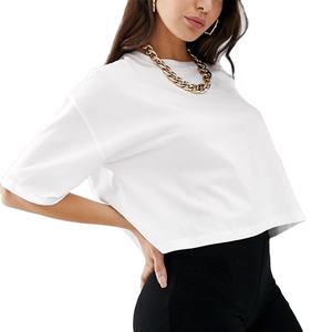 Camiseta corta de alta calidad para mujer, camiseta transpirable de algodón con patrón sólido, tela de punto con estampado Digital - Product Image 3