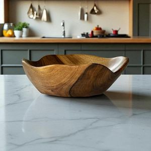 Cuenco de Raíz de Cedro Natural Hecho a Mano con Diseño Personalizado y Acabado de Fábrica, Cuenco Vintage para Masa, Cuenco Artesanal de Madera de Raíz para Ensaladas - Product Image 1