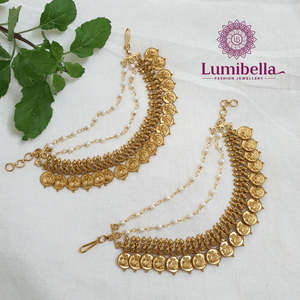 Vintage Religious Pendant Earrings with Freshwater Pearls and Zinc Alloy - Product Image 2