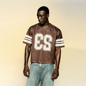 Camiseta Deportiva Corta de Fútbol, Estilo Boxy, Tejido Transpirable de Poliéster, Antibacteriana, para Fanáticos del Fútbol y Béisbol - Product Image 5