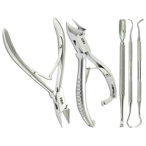 Lot de 5 coupe-ongles de podologie de luxe en acier au carbone avec sécurité enfant pour ongles incarnés/épais, rehausseur d'ongles et outil à cuticules - Product Image 1