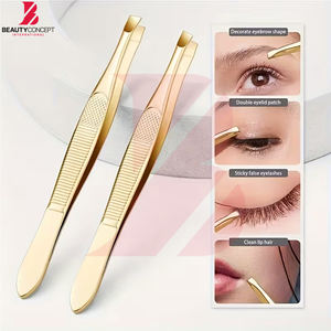 Pinzas para Cejas de Alta Calidad, Color Dorado, Nuevo Diseño Ergonómico Personalizado, Mango Antideslizante y Rendimiento Duradero - Product Image 6