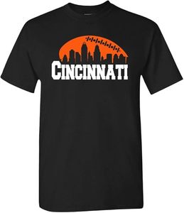 Camiseta naranja con diseño del horizonte de Cincinnati Football City, camiseta de algodón con temática deportiva, 100% algodón, talla pequeña 5XL - Product Image 2