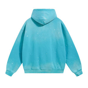Sweat à capuche oversize en molleton de coton épais délavé effet vieilli pour homme – Style streetwear décontracté - Product Image 2