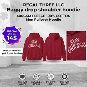 Men's Custom Cotton Fleece Hoodie Oversized Pullover <b>Sweatshirt</b> <b>Embroidery</b> Printed Casual Fashion Winter Streetwear Hoody - Product Image 3