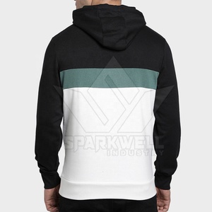 Sweat-shirt à capuche pour homme avec poche, coupe classique, décontracté, noir, blanc, vert, en polaire, pour l'automne - Product Image 4