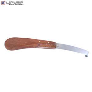 Hoof <b>Knife</b> <b>Sharpener</b> Farrier 22cm Hoof Trimming <b>Knife</b> Wooden Handle Blade Simple Left Hand Hoof <b>Knife</b> Horses Veterinary - Product Image 6