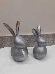 ROSHAN ARTISANAT Décoration de table en aluminium 3D de haute qualité, lapin à longues oreilles multi-pièces style Art Déco, ornement animalier DIY pour la maison - Product Image 2
