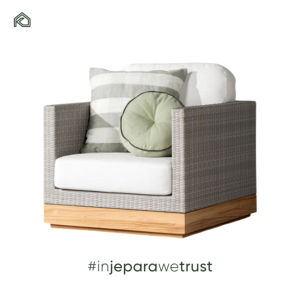 Sillón de Ratán y Madera de Teca, Cojín Cómodo, Conjunto de Asientos Duraderos, Muebles de Exterior Resistentes a la Intemperie para Jardines - Satria - Product Image 6