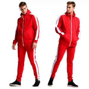 Men's Breathable Sporty Zipper Tracksuit With Drawstring <b>Hooded</b> Men 100% Cotton Fleece Gym Workout Running Sports <b>Zip</b> Tracksuits - Product Image 3