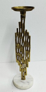 Gold Color Customized Modern Handmade Candlestick <b>Holder</b> Christmas Tabletop Decorative Antique Metal candle Stand - Product Image 6