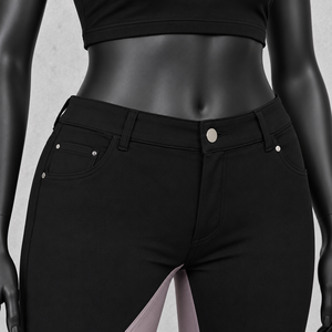 Culotte d'équitation pour filles, imprimée, color block, avec assise intégrale antidérapante en silicone, durable, extensible dans les quatre sens, en Spandex/Polyester, taille haute - Product Image 5