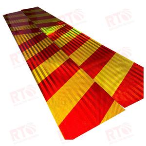 カスタムザンビアロング車両黄色赤反射板ストリップ反射自己接着性リアマーキング反射板トラックシェブロンボード - Product Image 2