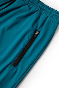 Unisex Teal Embroidered <b>Shorts</b> <b>Spandex</b>/Polyester Quick Dry Breathable Drawstring Pockets Elastic Waist Casual Running Gym Sports - Product Image 5