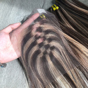 Super doble dibujado vietnamita virgen conjunto de pelo que hace peluca corta Piano Color mezcla Venta caliente Color - Product Image 3