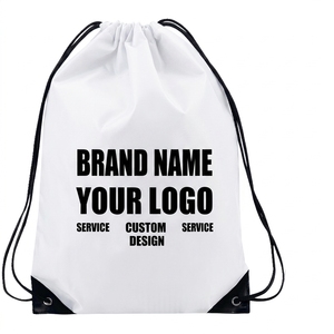 Brand Name Custom Design <b>Drawstring</b> <b>Backpack</b> Unisex Polyester Gym Bag With Logo Print - Product Image 2