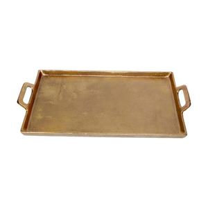 Plateau décoratif en métal, forme plume et coquillage, style côtier, plat de service artisanal, plateaux et plateaux décoratifs de luxe faits à la main - Product Image 3