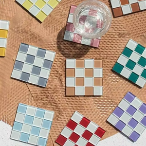 Juego de Posavasos de Mosaico Hechos a Mano TCE, Vajilla Decorativa Premium, Posavasos Resistentes al Calor para Hogar, Oficina, Regalo y Suministro al por Mayor - Product Image 1