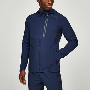 Veste de sport décontractée pour homme, coupe-vent légère à fermeture éclair, extensible, à capuche, pour activités de plein air et entraînement - Product Image 4
