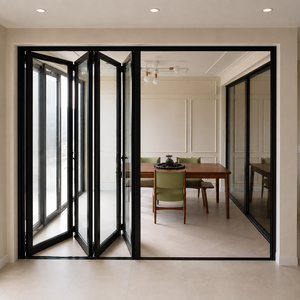 Matériaux insonorisants extérieurs, porte pliante en aluminium à rupture de pont thermique, porte pliante en aluminium à double vitrage pour maison - Product Image 1