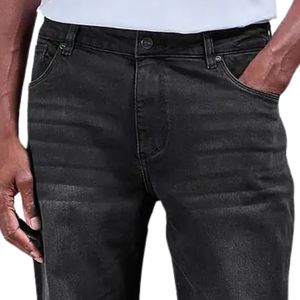 Jean en denim délavé coupe droite, pantalon décontracté à jambe ample pour l'automne, pantalon confortable pour le quotidien, streetwear durable, vêtements personnalisés - Product Image 3