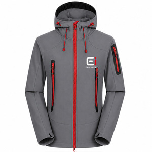 Chaqueta Safari Premium Personalizada, Impermeable, Cortavientos, con Capucha, Logotipo Reflectante, Detalles Rojos, Secado Rápido, Ecológica, Anti-UV - Product Image 1