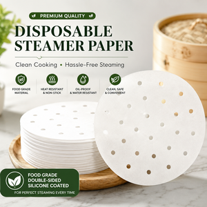 parchment <b>sheets</b> Food grade steaming paper Recycled pulp steamer liners <b>Bamboo</b> steamer paper liners - Product Image 5