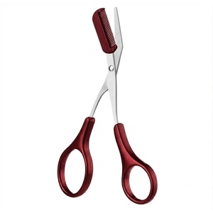 Ciseaux à sourcils droits en acier inoxydable, tranchants, pour droitiers, avec manche en plastique, pour la beauté et le soin personnel - Product Image 1
