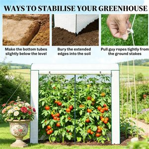 Mini Serra Portatile Bianca con Supporto per Piante per Giardino Domestico e Interni - Product Image 4