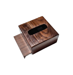 Boîte à mouchoirs en bois de noyer noir de bonne qualité pour la table du petit-déjeuner et la table à dîner, à prix raisonnable - Product Image 1