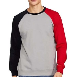 Sweat-shirt à col rond pour homme, gris, rouge, noir, à blocs de couleur, à manches longues, décontracté, style streetwear - Product Image 4