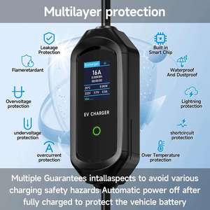 Chargeur EV portable certifié CE, câble TPU de 5 m, 7 kW, 32 ampères, prise Nacs UK, station de charge rapide, mode 2 - Product Image 6