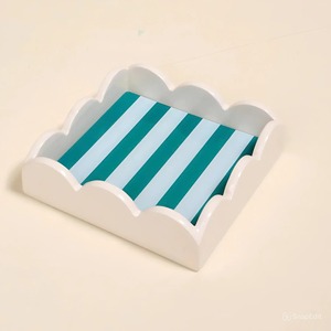 Charming Mini Blue Lacquer Tray Decorative Serving Tray For Table <b>Display</b> And Home Decoration - Product Image 1