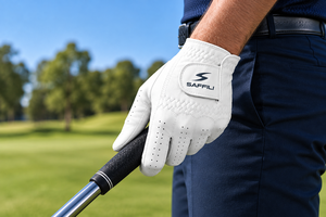 Guantes de Golf Personalizados de Cuero Genuino, Elásticos, Transpirables, de Dedo Completo, Antideslizantes, con Correa de Muñeca Ajustable para Deportes, Ciclismo y Uso al Aire Libre - Product Image 4