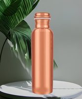 Botella de Agua de Cobre Puro Martillado de Antiguo Diseño, 250 ml, Tapa Hermética, Apta para Lavavajillas y Microondas, Refuerza la Inmunidad, Piel Radiante