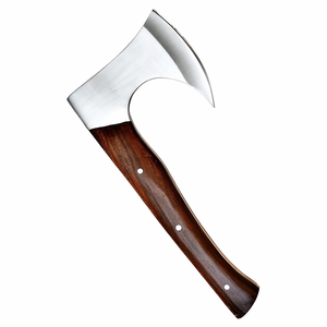 Tête de hache artisanale avec lame en acier au carbone, manche en bois, qualité industrielle, 5,5 pouces de bord de coupe, fourreau en cuir - Product Image 1