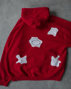 Sudadera con Capucha Extra Grande Roja Personalizada de 370g, Unisex, de Algodón Tejido, con Estampado de Letras, Diseño con Bolsillo Frontal, Estilo Otoñal - Product Image 6